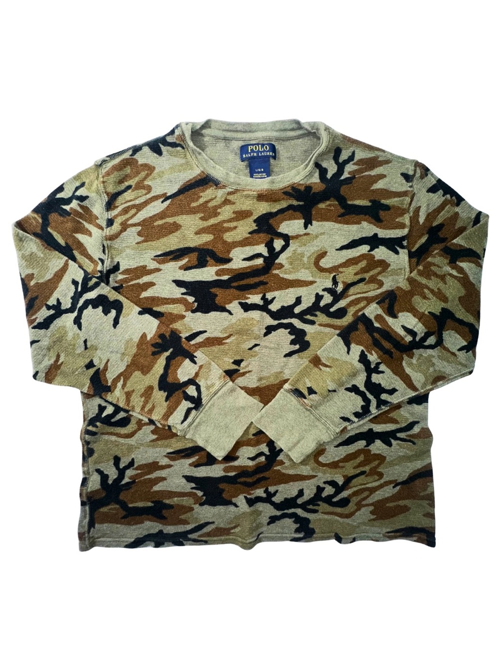 Polo Ralph Lauren Camo Thermal Waffle Knit Long Sleeve Shirt Men’s Large